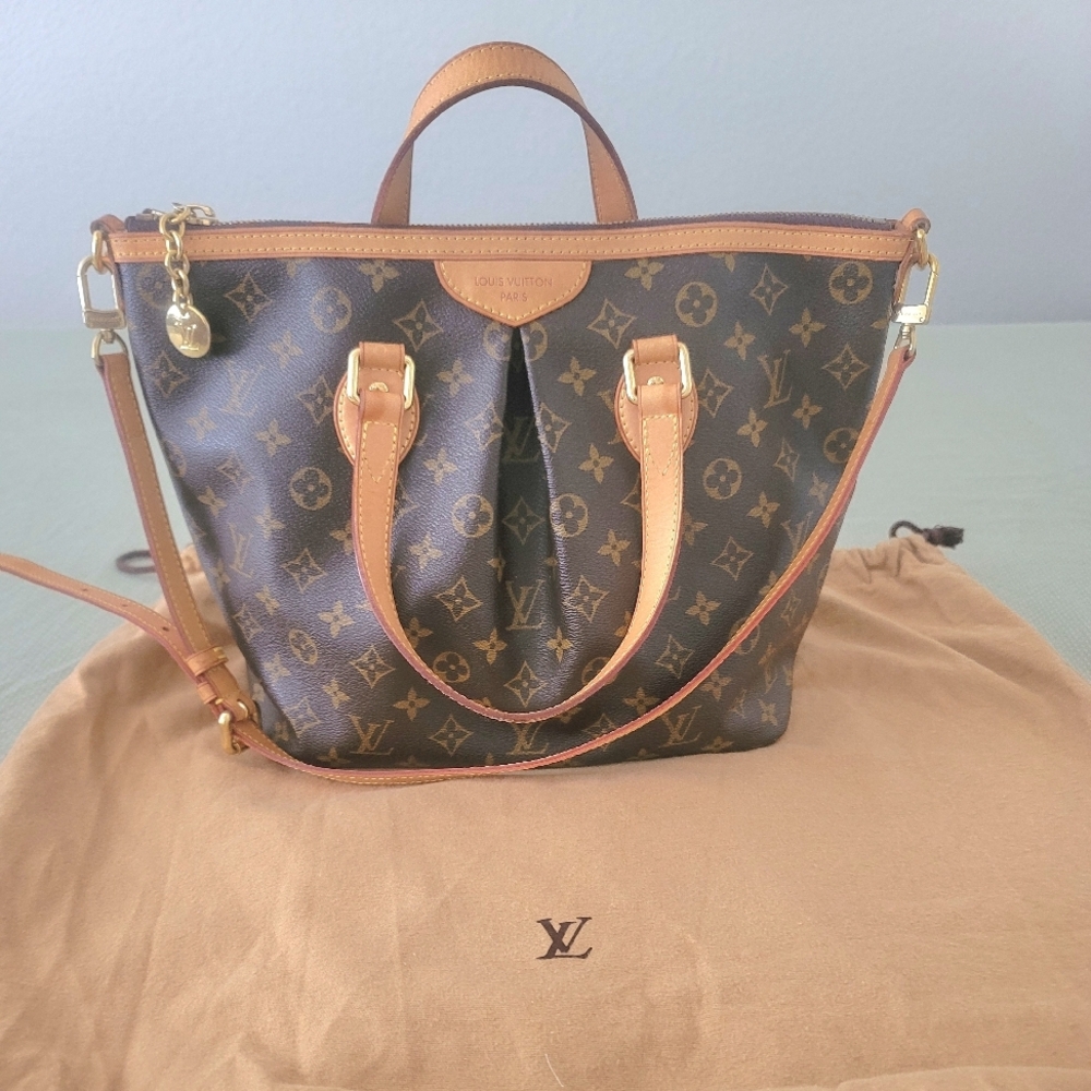 Louis Vuitton Monogram Canvas Top-Handle Shoulder Bag in Brown & Vachetta